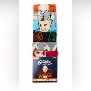 Avatar The Last Airbender Casual Crew Socks-6 Pairs